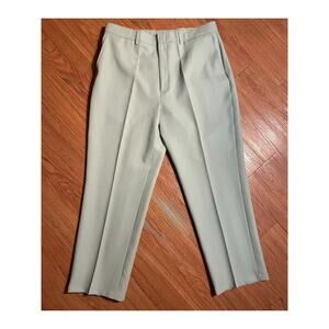 Y2K Vintage Men’s Beige Pants Size 36x29 Hook Closure 100% Polyester Minimalist